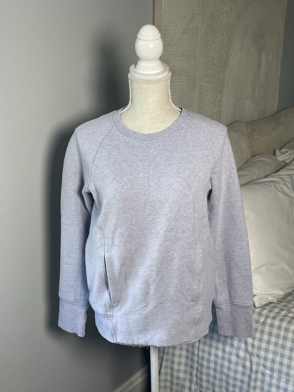 Lululemon Back To It Crew Gray Blue Crewneck Sweatshirt Size 2